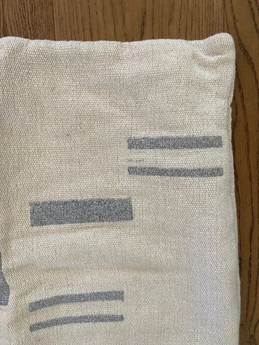 West Elm Embroidered Metallic Blocks Pillow Cover